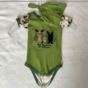 May the Forest Be With You onesie + hat